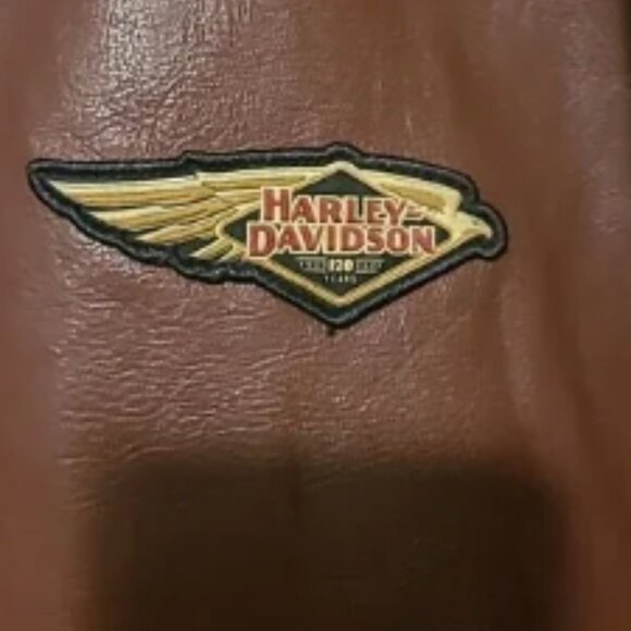 Harley-Davidson 120th Anniversary Mens Sz 2XL Dark Red Leather Jacket 97035-23VM - Picture 4 of 7